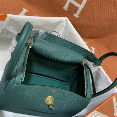 Lindy Bag Taurillon Clemence Leather 26/30CM Gold Tone Metal In Malachite Color HS