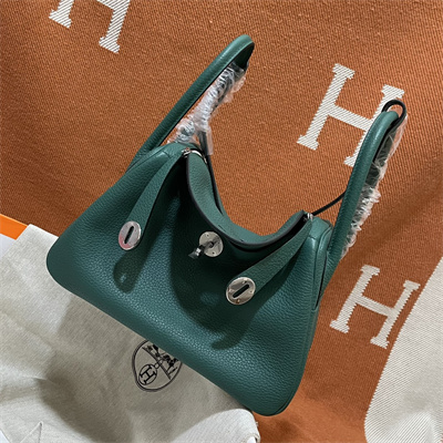 Lindy Bag Taurillon Clemence Leather 26/30CM Silver Tone Metal In Malachite Color HS