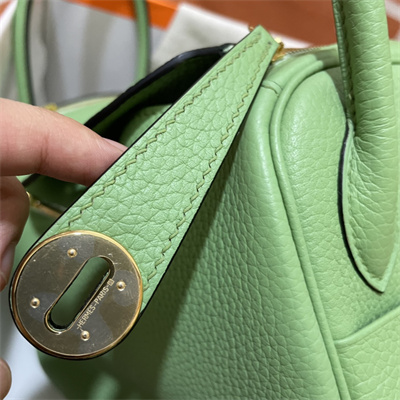 Lindy Bag Taurillon Clemence Leather 26/30CM Gold Tone Metal In Vert Criquet Color HS
