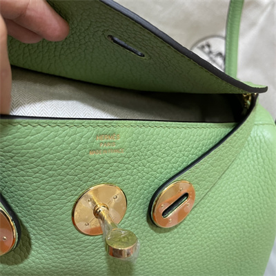 Lindy Bag Taurillon Clemence Leather 26/30CM Gold Tone Metal In Vert Criquet Color HS