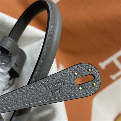 Lindy Bag Taurillon Clemence Leather 26/30CM Gold Tone Metal In Etain Color HS