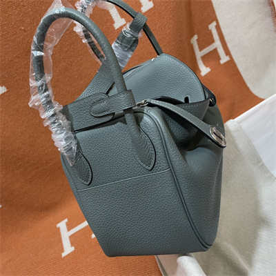 Lindy Bag Taurillon Clemence Leather 26/30CM Silver Tone Metal In Vert  Amande Color HS