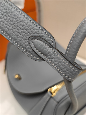 Lindy Bag Taurillon Clemence Leather 26/30CM Gold/Silver Tone Metal In Bleu Lin Color HS