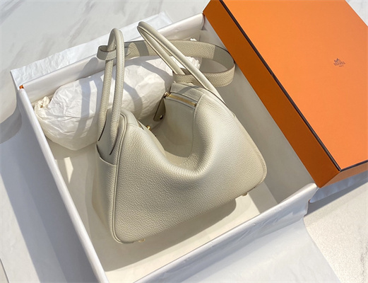 Lindy Bag Calfskin Leather 26/30CM Gold/Silver Tone Metal In Craie Color