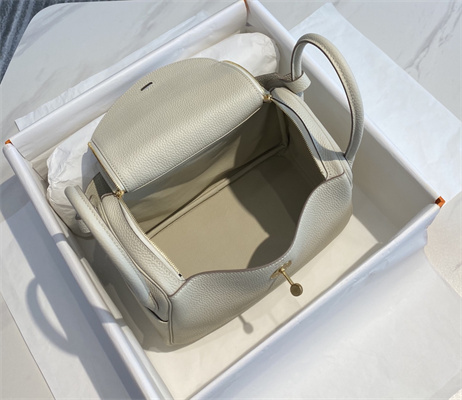 Lindy Bag Calfskin Leather 26/30CM Gold/Silver Tone Metal In Craie Color