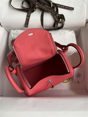 Lindy Mini Bag Taurillon Clemence Leather Gold/Silver Tone Metal In Rose Lipsur Color HS