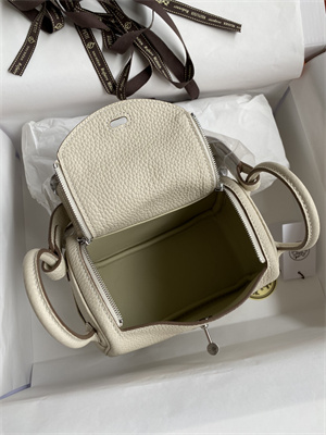 Lindy Mini Bag Taurillon Clemence Leather Gold/Silver Tone Metal In Craie Color HS