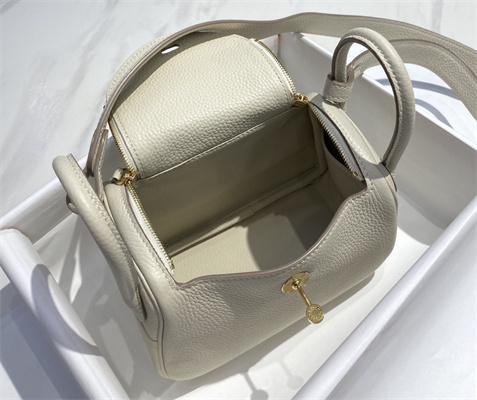Lindy Mini Bag Calfskin Leather Gold/Silver Tone Metal In Tourterelle Color