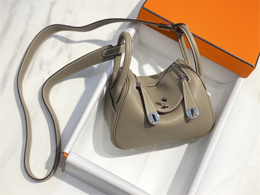 Lindy Mini Bag Calfskin Leather Gold/Silver Tone Metal In Tourterelle Color