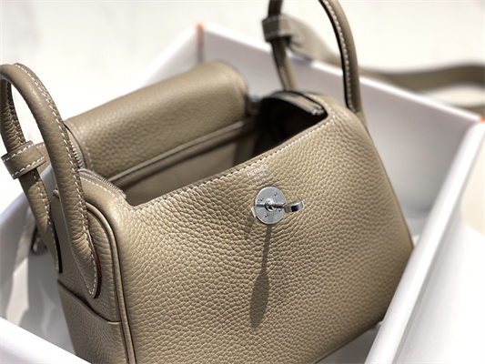 Lindy Mini Bag Calfskin Leather Gold/Silver Tone Metal In Tourterelle Color