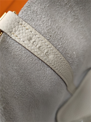 Picotin Lock Bag Togo Leather 18/22CM Gold/Silver Tone Metal In Craie Color HS