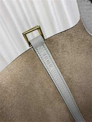 Picotin Lock Bag Taurillon Clemence Leather 18/22CM Gold/Silver Tone Metal In Bleu Glacier Color HS