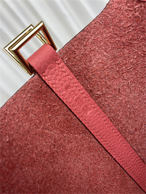 Picotin Lock Bag Taurillon Clemence Leather 18/22CM Gold/Silver Tone Metal In Rose Lipsur Color HS