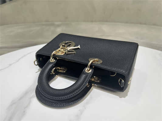 CD Lady D-Sire Small My ABCDior Bag Bull Leather Black