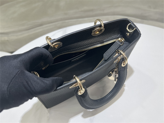 CD Lady D-Sire Small My ABCDior Bag Bull Leather Black