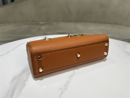 CD Lady D-Sire Small My ABCDior Bag Bull Leather Brown