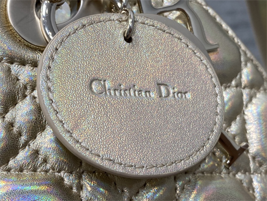 CD Small Lady Di.or My ABCDior Bag Cannage Lambskin Iridescent Metallic Gold Tone