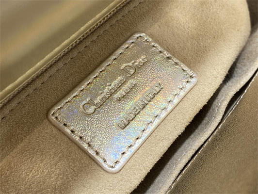 CD Small Lady Di.or My ABCDior Bag Cannage Lambskin Iridescent Metallic Gold Tone