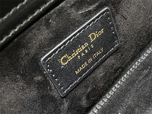 CD Medium Lady D-Joy Bag Cannage Lambskin With Golden Butterfly Gold Tone Metal Black