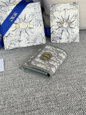 CD 30 Montaigne Trifold Wallet Gray Dior Oblique Jacquard