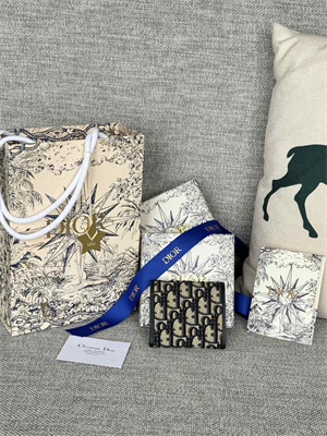 CD 30 Montaigne Trifold Wallet Blue Dior Oblique Jacquard