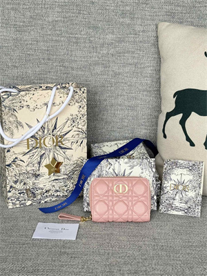 CD Caro Scarlet Wallet Supple Cannage Lambskin Pink S5032