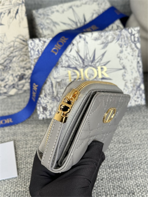 CD Caro Scarlet Wallet Supple Cannage Lambskin Grey S5032