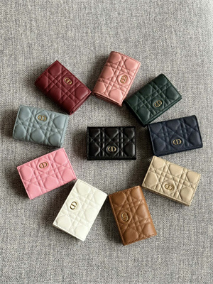 CD Caro Glycine Wallet Supple Cannage Calfskin S5132