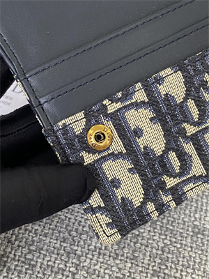 CD Saddle Card Holder Blue Dior Oblique Jacquard S5610