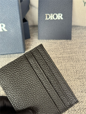 CD Saddle Card Holder Black Grained Calfskin and Black Dior Oblique Jacquard