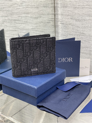 CD Black Dior Oblique Jacquard Wallet