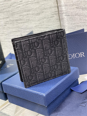 CD Black Dior Oblique Jacquard Wallet