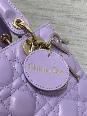 CD Small Lady Di.or My ABCDior Bag Cannage Lambskin Gold Tone Metal Lt Purple