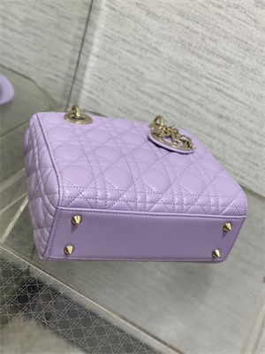 CD Small Lady Di.or My ABCDior Bag Cannage Lambskin Gold Tone Metal Lt Purple