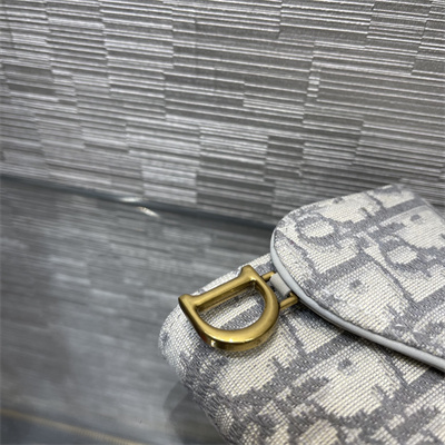 CD Saddle Lotus Wallet Gray Dior Oblique Jacquard