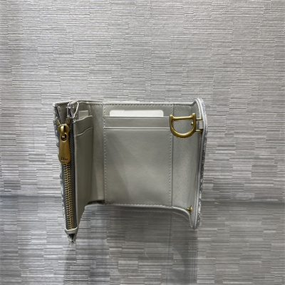 CD Saddle Lotus Wallet Gray Dior Oblique Jacquard