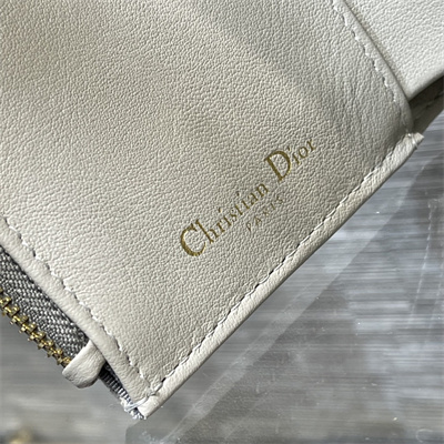 CD Saddle Lotus Wallet Gray Dior Oblique Jacquard