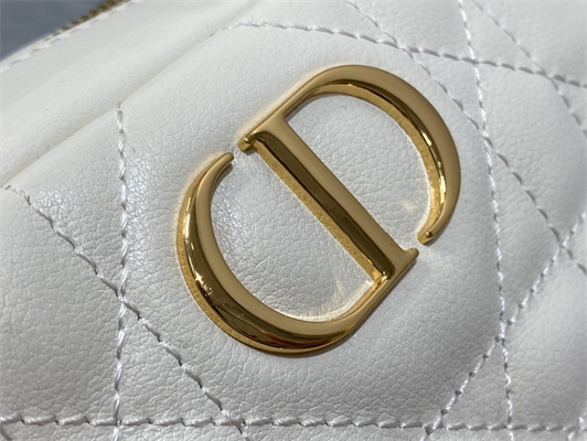 CD Small Dior Caro Top Handle Camera Bag Macrocannage Calfskin Latte