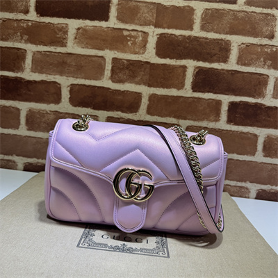 Gucci GG MARMONT Medium Shoulder Bag Pink iridescent 443497
