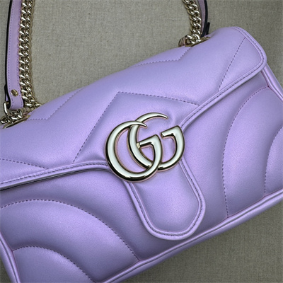 Gucci GG MARMONT Medium Shoulder Bag Pink iridescent 443497