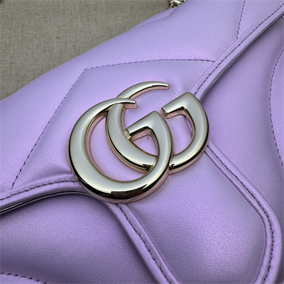 Gucci GG MARMONT Medium Shoulder Bag Pink iridescent 443497