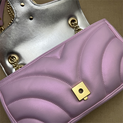 Gucci GG MARMONT Medium Shoulder Bag Pink iridescent 443497