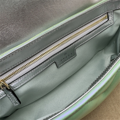 Gucci GG MARMONT Medium Shoulder Bag Lt Green iridescent 443497