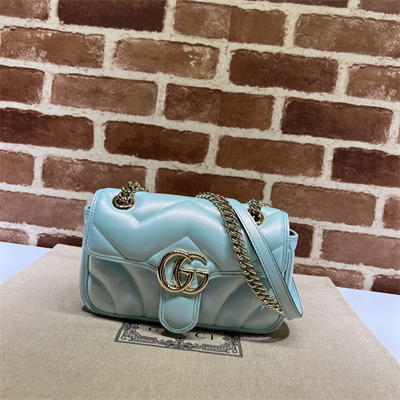 Gucci GG MARMONT Small  Shoulder Bag Lt Blue iridescent 446744