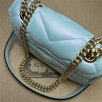 Gucci GG MARMONT Small  Shoulder Bag Lt Blue iridescent 446744