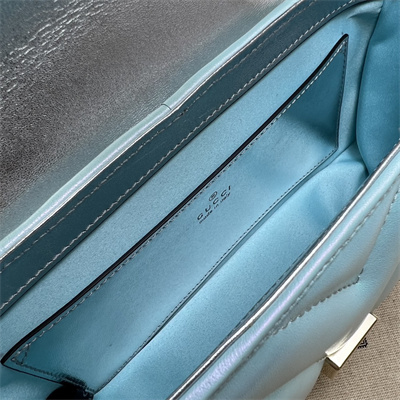 Gucci GG MARMONT Small  Shoulder Bag Lt Blue iridescent 446744