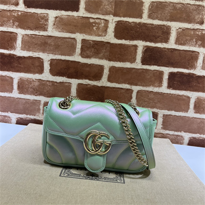 Gucci GG MARMONT Small  Shoulder Bag Lt Green iridescent 446744