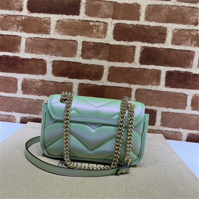 Gucci GG MARMONT Small  Shoulder Bag Lt Green iridescent 446744