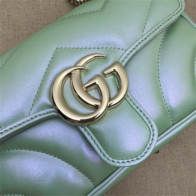 Gucci GG MARMONT Small  Shoulder Bag Lt Green iridescent 446744