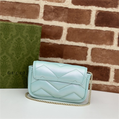 Gucci GG MARMONT  MINI BAG Lt Blue iridescent 476433